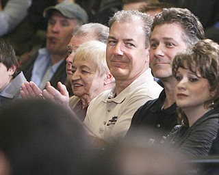 ROBERT K. YOSAY|THE VINDICATOR..Brian and Alex Benyo of Brilex and Taylor Winfield Mitt Romney, one of the front-runners for the Republican presidential bid, was the first of the GOP candidates to campaign in the Mahoning Valley. @ Taylor Winfield plant on Salt Springs Rd... ...-30-