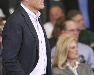 ROBERT K. YOSAY|THE VINDICATOR..Mitt more casual as he is asked a question on the military - Mitt Romney, one of the front-runners for the Republican presidential bid, was the first of the GOP candidates to campaign in the Mahoning Valley. @ Taylor Winfield plant on Salt Springs Rd... ...-30-