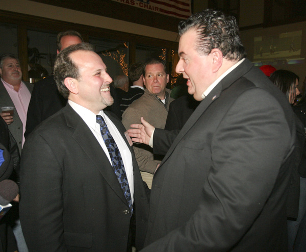 ROBERT K. YOSAY|THE VINDICATOR..election night...  New Commisioners  david ditzler and  anthony traficanti ...-30-