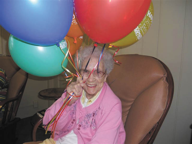 Hilda Delaney, surrounded by family and balloons, recently celebrated her 101st birthday. A resident at Shepherd of the Valley in Niles, Mrs. Delaney was born March 20, 1911, the oldest daughter in a family of seven children, and was primarily responsible for raising her six siblings. Only one sibling is still living. Later she worked for GE and a local pharmacy, holding down two jobs for most of her life to support her family. After retirement she became very involved with her grandchildren and was a volunteer for Mobile Meals. Delaney is a mother of three and has five grandchildren and six great-grandchildren.