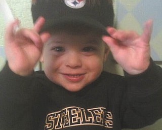 Raiden K. Rossi always smiles when he has his Steelers gear on! Photo submitted by Sandy Rossi.