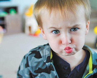 Connor Buzzacco reacts after being scared by his father. Photo was submitted by his mom, Jacki McGinnis, so says he was not too happy!