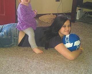 Bailey and her big sister Jordyn are just messing around. They're both from Hubbard.