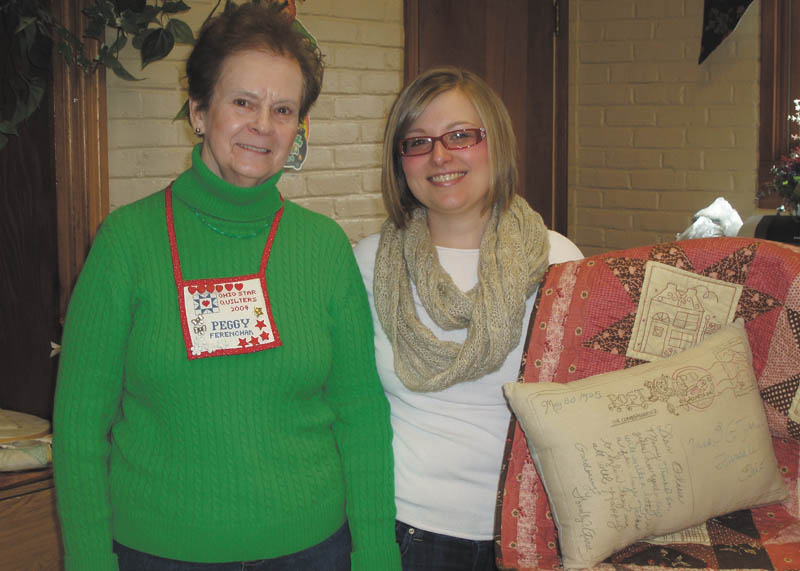 Ohio Star Quilters’ March meeting featured Kory Turner, right, from Olive Grace Studio in Cortland. She spoke on handwork. Club president Peggy Ferenchak is at left. Plans are underway for the group’s 25th annual Quilters’ Day Out event that will take place May 2.