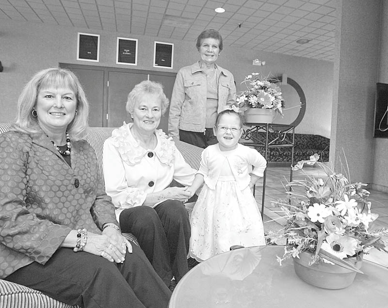 Robert K Yosay | The Vindicator: Chairwomen of the Angels of Easter Seals Spring Luncheon & Style Show, planned for May 10 at Mr. Anthony’s in Boardman, are, left to right, Lynn Sahli, Sally Reedy and Jane Evans. Little Lily DeMarco, 5, is an Easter Seals client.