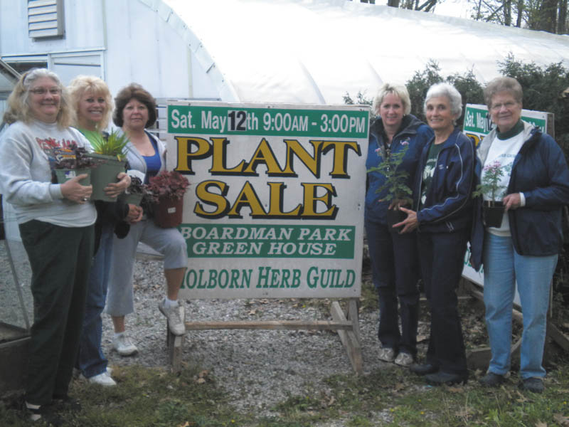 The annual plant sale sponsored by Holborn Herb Growers Guild is planned for 9 a.m. to 3 p.m. May 12 at the Boardman Park Ex-servicemen’s Pavilion (across from park offices). Featured will be culinary and decorative herbs, annuals, perennials, everlastings, fairy gardens and geraniums. The Holborn Herb Growers maintain the gardens throughout Western Reserve Village in the Canfield Fairgrounds and at Boardman Park’s Summer Kitchen. From left to right are Lois Martin-Uscianowski, Sue Petrollini, Laura Bailey, Yvonne Ford, Judy Moore and Jo Bradfield.
