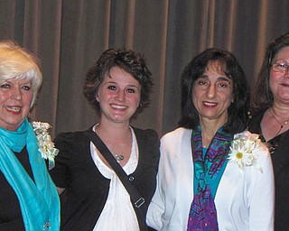 The Ohio Federation of Music Clubs Annual Festival took place at Youngstown State University’s Bliss Hall recently, followed by an honors recital. More than 300 students, from pre-K through 12th grade, participated in 500 events. The children are awarded certificates and Gold Cups for their hard work. From left to right are members of the District 1-B Festival Committee, Audrey Rhinehart, judge chair from North Jackson (also the OFMC Junior Festival state chair); Elizabeth Masternick, program chair from Canfield; Cindy Cleeland, Gold Cup chair from Austintown; and Pat Paridon, OFMC District 1-B chair from Niles. Absent is Gretchen Hrusovsky, monitor chair from Cortland. For information about the event visit www.ofmc.org or www.nfmc-music.org.