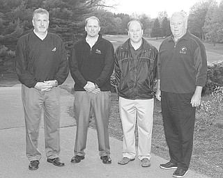 Photo by Nick Mays | The Vindicator:
From left, Joe Valvo, Mark Shaw, Dana Balash and Dr. Mike Burley prepare for the American Heart Association Golf Scramble, set for June 6 at the Youngstown Country Club.