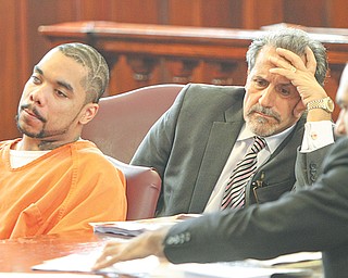 Agee and his lawyers James Gentile, center, and Rhys Cartwright-Jones await the sentence of Judge Maureen A. Sweeney.