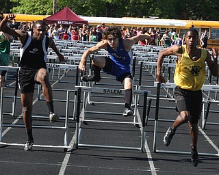 Bryan Partika of Poland fights for the finish in a tight race Thursday afternoon in Salem. - Nick Mays l The Vindicator
