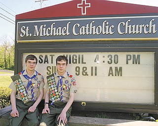 Alec and Eric Yurchekfrodl, 18, are twins who worked their way through Cub Scouts into Boy Scouts, starting in second grade. The seniors at Austintown Fitch High School recently earned their Eagle Scout awards by completing projects at St. Michael Catholic Church in Canfield.