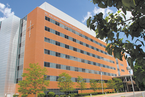 An exterior photograph of Humility of Mary Health Partners’ St. Elizabeth Boardman Health Center, which will be expanded with a seven-story patient tower beginning this fall. The $100.7 million project is part of $203.3 million investment at its facilities in Mahoning, Trumbull and Ashtabula counties that was announced by HMHP on Monday .