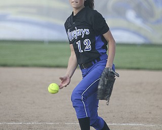 JESSICA M. KANALAS  | THE VINDICATOR..Jackson Milton's #12 Paije Kiraly pitches during the top of the fourth inning against Mathews for the Division 3 Regional Semifinal game at Kent State University.