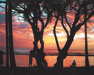 Patricia Krepps of New Middletown took this photo of the sunset at Waikiki Beach in Honolulu, Hawaii.