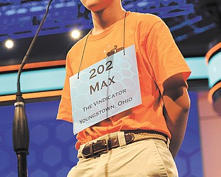 Max Lee of Canfield competes in the Scripps National Spelling Bee.
