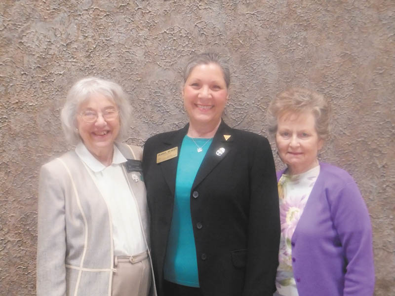 Three members of the Warren-Trumbull County American Association of University Women recently attended the AAUW Ohio state convention in Findlay, Ohio. From left are Martha Ellers; Isabel Seavey, president of the local branch; and Jean Waris. During the convention, Seavey was elected to the position of membership vice president for Ohio, the first time in more than 20 years that a member of the local branch has been elected to a state offic
