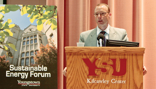 Craig Butler, assistant policy director for energy, agriculture and environment for Gov. John Kasich, spoke about shale development and several other energy issues facing the state as part of Monday’s first day of the Sustainable Energy Forum at Youngstown State University.