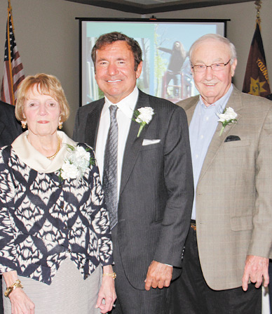 Recipients of Salvation Army of Mahoning County awards presented at the Civic Dinner on Tuesday are, from left:
Carol J. Bigelow, OTHERS Award; and Sam Covelli and Dale Sheely Sr., who each received the Distinguished Community Service Award.