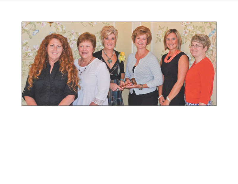 Columbiana Area Business and professional Women’s Group recently met at the Salem Golf Club to install new officers. Taking office for the next term will be Jenny Pike, president; Monica Robb, first vice president; Susan Frenger, second vice president; Sandy Webber, treasurer; and Holly Baker, secretary. Shown from left are Baker, Webber, past president Lori Everly, Pike and Robb. Cristina Huffman, treasurer of the CABPW Foundation, is at right. The new officers look forward to carrying on the mission of the BPW, which in part is to achieve equity for all women in the workplace through advocacy, education and information. If you are interested in joining contact Everly at 330-853-5896 or leverly1101@aol.com. The group meets the fourth Tuesday of most months, and annual dues are $43. They have a Facebook page under Columbiana Area Business and Professional Women.
