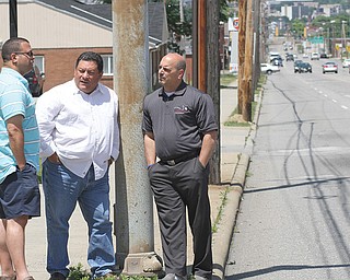 “Increase the Peace” is the theme of community-outreach
activities that start Tuesday and continue through August by NOW Youngstown. Clergy involved in the effort to calm city streets are, from left, Pastor Rafael Cruz of Unity Baptist Church in Boardman and Pastors Rolando Rojas of Spanish Evangelical Church and Al Yanno Jr. of Metro Assembly of God, both of Youngstown.