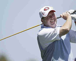 Dennis Miller hits a drive on the second hole during the first round of the U.S. Open Championship golf tournament Thursday, June 14, 2012, at The Olympic Club in San Francisco. (AP Photo/Ben Margot)