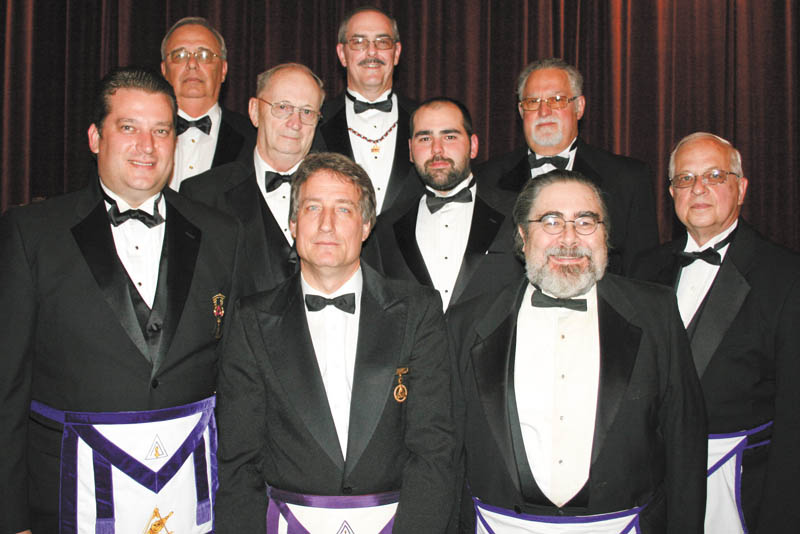 The York Rite Bodies of Youngstown recently installed officers. Front row, from left to right, are Dominic M. Lucarelli, Timothy N. Flack and Robert K. Ellway. Middle row, left to right, are Raymond H. Huish Jr., R. Patrick Anderson and James A. Streeky. In the back row are Robert L. Rodkey, left, Richard J. Brady and Salvadore A. Canale. 