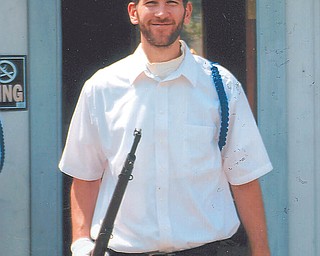 Matt Speece takes part in an event at the War Vet Museum in Canfield. Photo sent in by Lana Vanauker of Canfield.