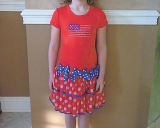 Ava Bosnjak, 6, prepares for a May program at Boardman Stadium Drive Elementary to honor veterans and anyone serving in the military. Photo sent in by Andrea Bosnjak.