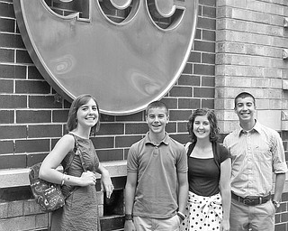 Caroline, 18, Lake, 14, Bailey, 20, and Drew, 16, stand outside the ABC studios in New York.