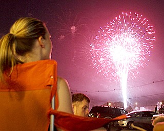 Downtown Youngstown was crowded with spectators watching Fourth of July fireworks Wednesday night.