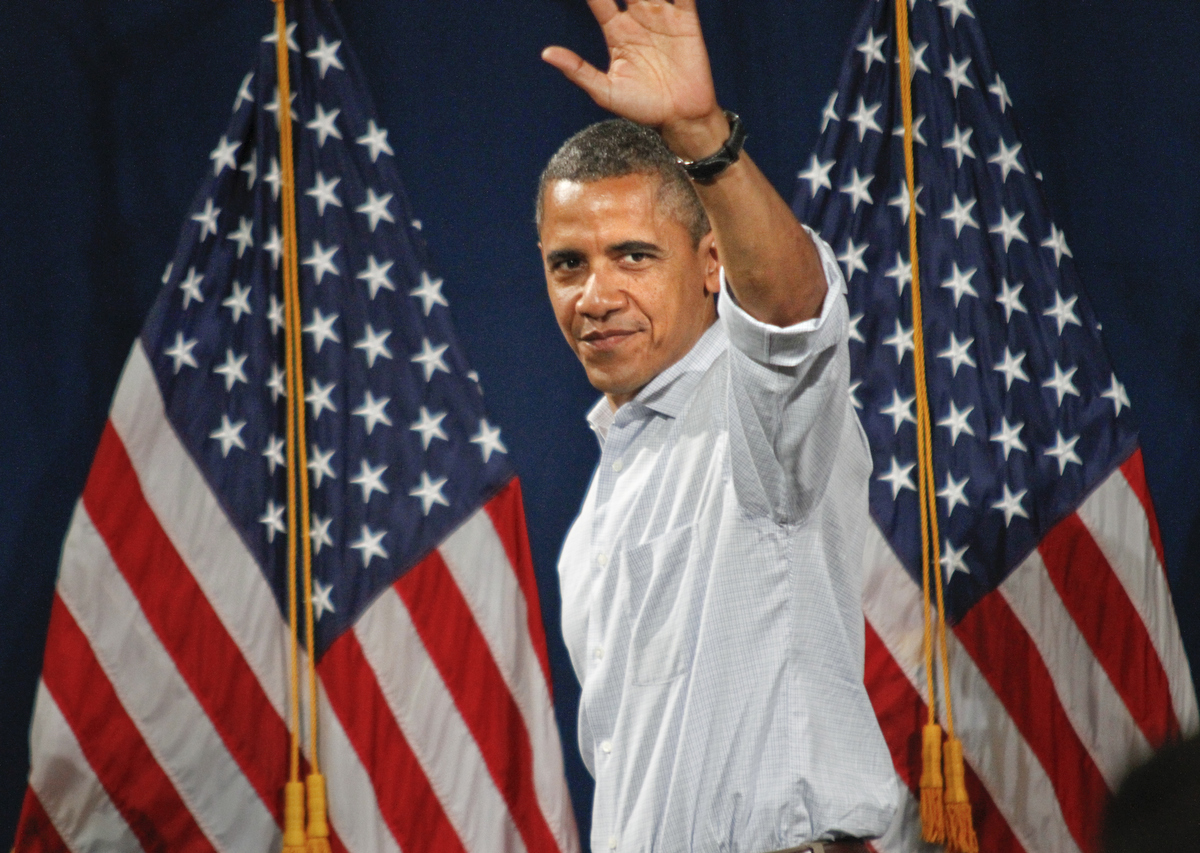 MADELYN P. HASTINGS | THE VINDICATOR..President Barack Obama during his speech at Dobbins Elementary School in Poland, Ohio on July 6, 2012.... - -30-..