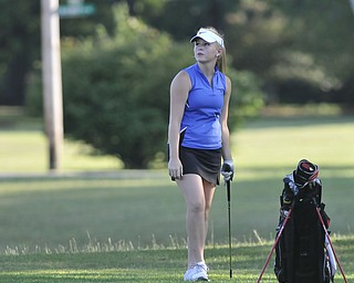 Rachel Williamson watches her shot Saturday. She was playing in the 2012 Greatest Golfer of the Valley junior finals Saturday at Trumbull Country Club. Adult finals are Aug. 24, 25 & 26.
Greatest is presented by these sponsors: Farmers National Bank, Stadium GM, Mark Thomas Ford, Cole Valley Cadillac, New Castle School of Trade, Taco Bell, MyLoop ScoreCards.
 