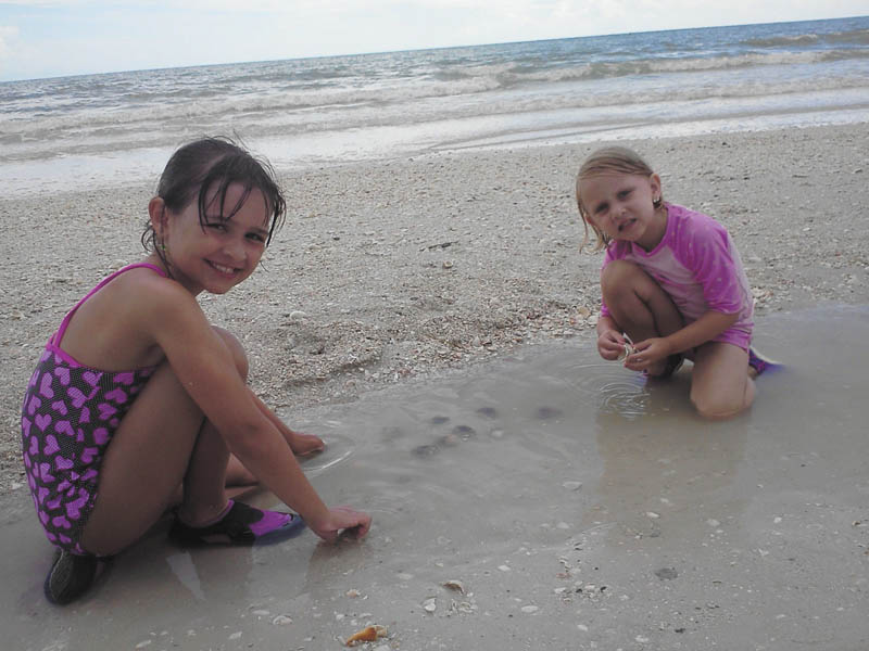 Marissa and Camryn play on the beach. Photo sent in by Rich T.