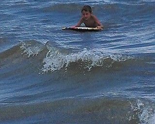 Landon Schneider, 5, of Poland, rides the waves on Hilton Head Island. Photo submitted by Suzanne Verzilli.