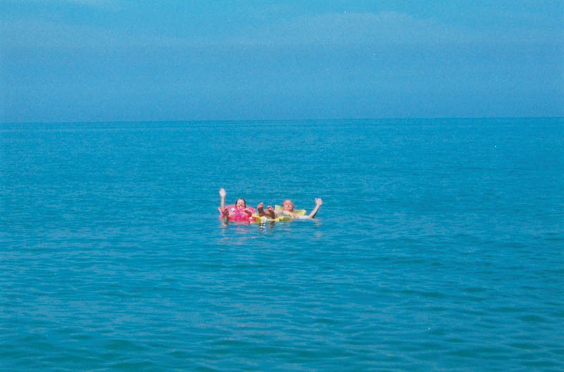 Sam Zapka and his sister Pam Raseta are all afloat on the waters of Lake Erie in Conneaut, Ohio.