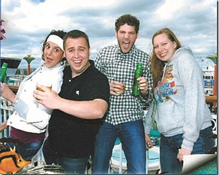 Lauren Verzilli, Graham Parr, Joe Verzilli and Lisa Griffith are having fun on their way to Bermuda.
