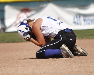 Cara Kalduris reacts to the loss of the game.