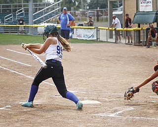 Ally Deemer makes a hit for Poland on August 8, 2012 at the Firestone Stadium in Akron, Ohio.