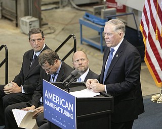 ROBERT K. YOSAY | THE VINDICATOR..CongressmanTim Ryan- Senator Sherrod Brown - Brett Lambert - listen to Frank Kendall -. a 30 Million dollar grant for a manufacturing hub was announced today at M7 Technologies - .Obama officials, including White House National Economic Council Director Gene Sperling, Acting U.S. Commerce Secretary Rebecca Blank, Under Secretary of Defense Frank Kendall and a host of other manufacturing officials will be at M-7 Technologies.. - -30-..