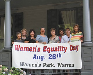 Committee members who are planning Women’s Equality Day are, from left, Kathy Lepro, Julie Vugrinovich, Ellen Partin, Isabelle Seavey, Eddie Wolcott, Dorie Harris, Terri Crabbs and Mary Lou Jarrett. Members not pictured are Gloria Rodgers and Phyllys Savelle.