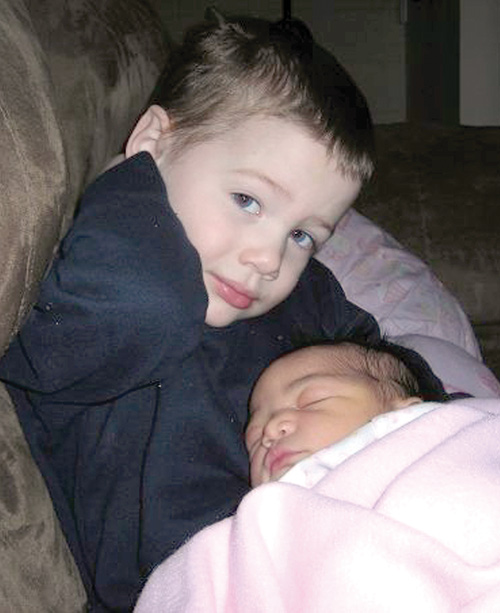 A photo of Bryce and his sister that his mother, Jessica Linebaugh, posted on Facebook in May 2008.