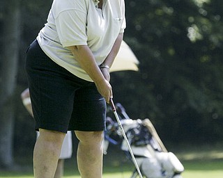 William D Lewis The Vindicator Patty Brant lines up a putt Friday at Mil Creek.