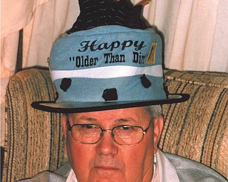 Does Bill Thomas seem very thrilled by the "Older Than Dirt" comment? Photo submitted by Harriet Deeds of Youngstown.