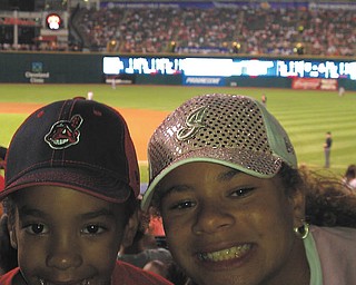Zenin and Delia Walkowiec of Boardman are at an Indians game.