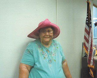 With her pink hat and flowered top, Ileene Shaffer-Rozich of Girard, who submitted this photo, looks like she might be ready for gardening. Photo taken by Leora Greathouse of Girard.