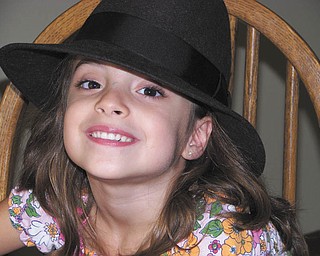 Mallory Stilson, 6, of Canfield, wears her uncle's fedora. Photo taken by her uncle, John Carano of Struthers and sent in by Dan & Kelly Stilson.