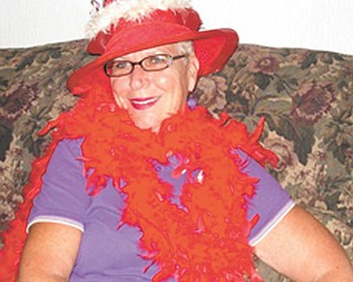 This is Joyce O'Malley of Struthers, queen of The Classie Lassies Red Hat Chapter. Photo submitted by Meg Glines, one of Joyce's royal subjects.