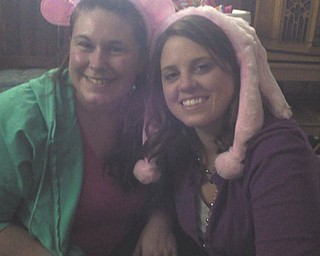 Jackie Horvath and Jessica Evanson prove that cousins are never too big for Easter bonnets. Photo sent in by Debbie Horvath.