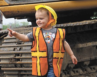 Construction foreman Sam Manning, 2, is busy on the job! His parents are Samantha and Patrick Manning of Poland. Photo sent in by his grandmother, Joyce Buzzacco.