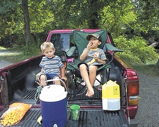 Tom Chizmar sent in this photo of grandsons Camren Daugherty, 4, and Caleb Daugherty, 6. They are enjoying a fun day at their secret fishing hole, and all live on the West Side of Youngstown.